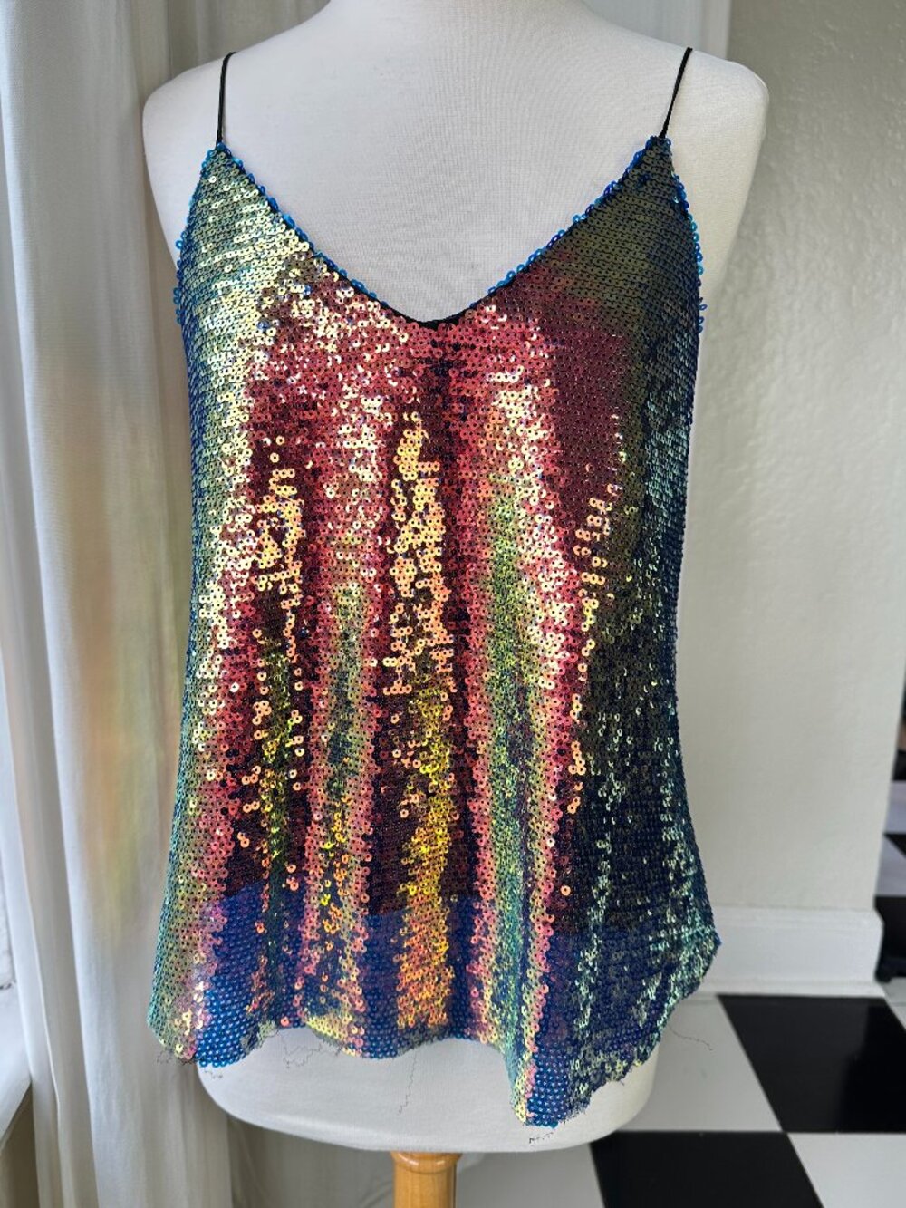 Zolla Women’s Multicolor Sequin Cami Tank Top Size M